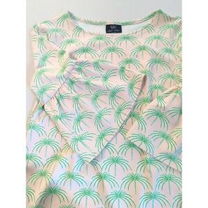 New Palm Beach Dress S Sailor Sailor Pink Green Palms 3/4 Sleeve Old Money Chic